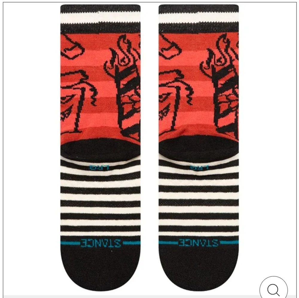 NWT Kids Merry Menace Stance Crew Socks - Red and Black